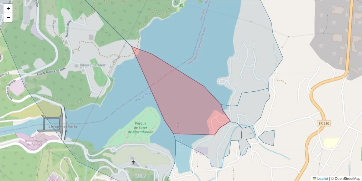 Mapa detalhado do código postal 4575-026 com limites, códigos postais vizinhos e agências dos correios