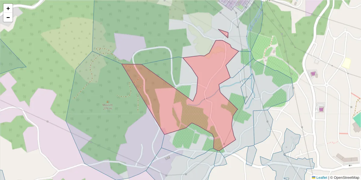 Mapa detalhado do código postal 4575-030 com limites, códigos postais vizinhos e agências dos correios