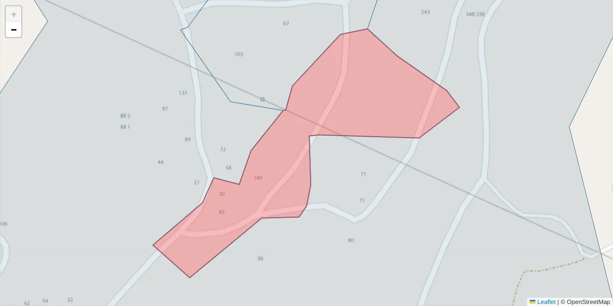 Mapa detalhado do código postal 4575-038 com limites, códigos postais vizinhos e agências dos correios