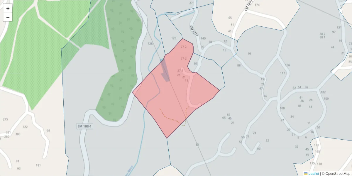 Mapa detalhado do código postal 4575-046 com limites, códigos postais vizinhos e agências dos correios