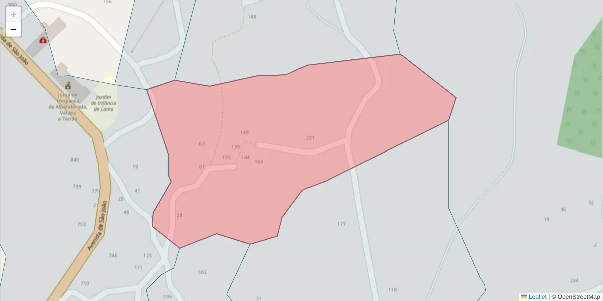 Mapa detalhado do código postal 4575-055 com limites, códigos postais vizinhos e agências dos correios