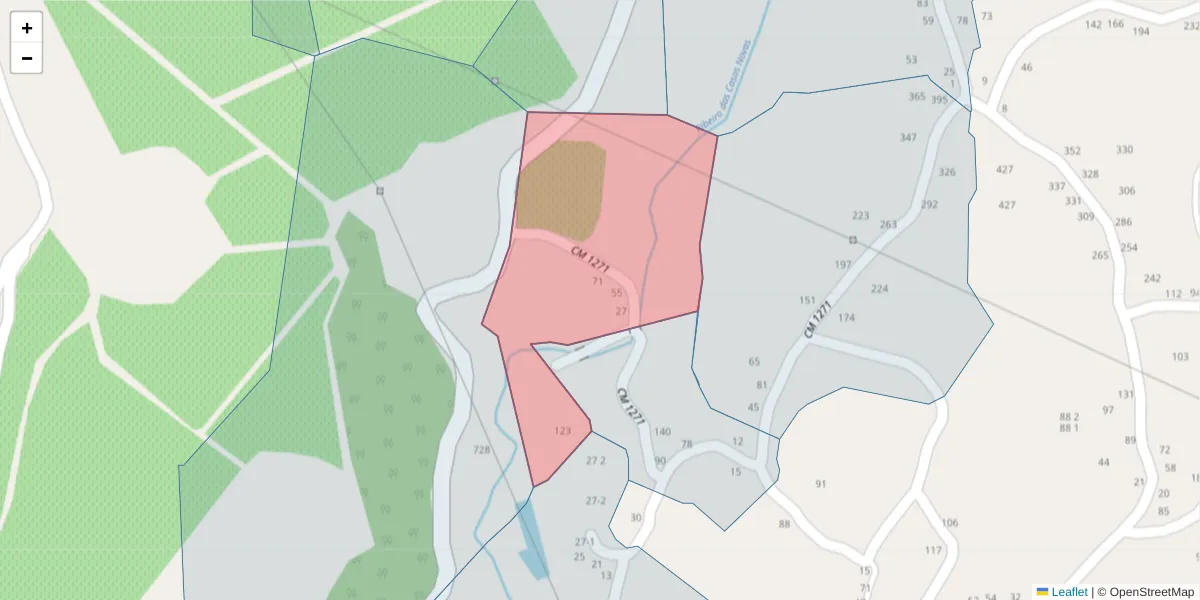 Mapa detalhado do código postal 4575-072 com limites, códigos postais vizinhos e agências dos correios