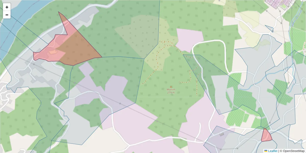 Mapa detalhado do código postal 4575-325 com limites, códigos postais vizinhos e agências dos correios