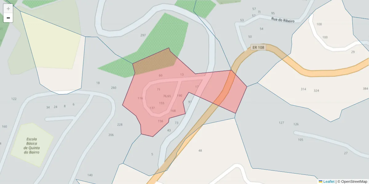Mapa detalhado do código postal 4575-440 com limites, códigos postais vizinhos e agências dos correios