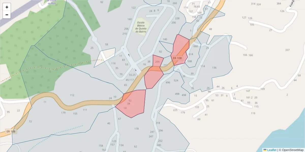 Mapa detalhado do código postal 4575-456 com limites, códigos postais vizinhos e agências dos correios