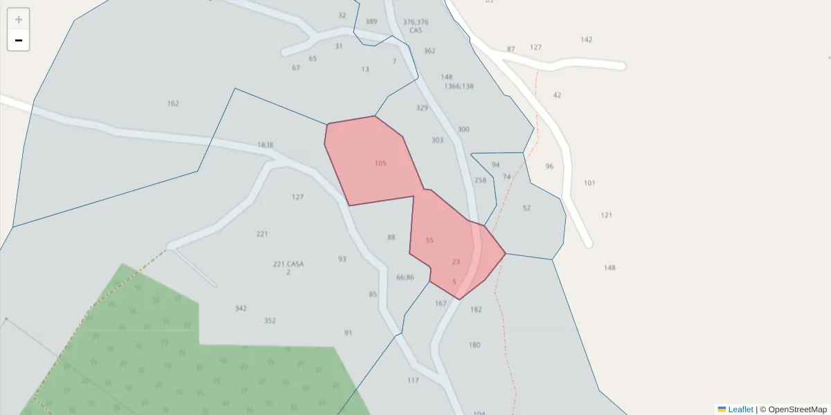 Mapa detalhado do código postal 4625-001 com limites, códigos postais vizinhos e agências dos correios