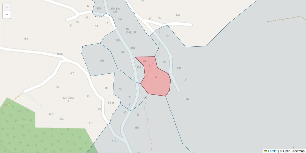 Mapa detalhado do código postal 4625-008 com limites, códigos postais vizinhos e agências dos correios