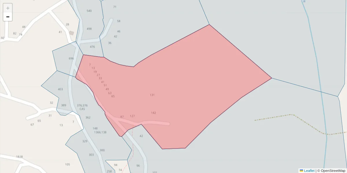 Mapa detalhado do código postal 4625-010 com limites, códigos postais vizinhos e agências dos correios