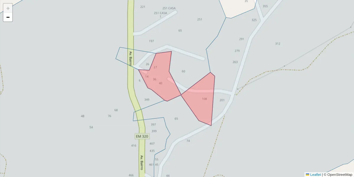 Mapa detalhado do código postal 4625-027 com limites, códigos postais vizinhos e agências dos correios