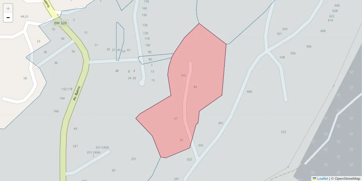 Mapa detalhado do código postal 4625-051 com limites, códigos postais vizinhos e agências dos correios