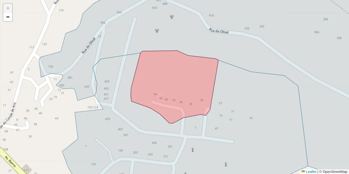 Mapa detalhado do código postal 4625-062 com limites, códigos postais vizinhos e agências dos correios