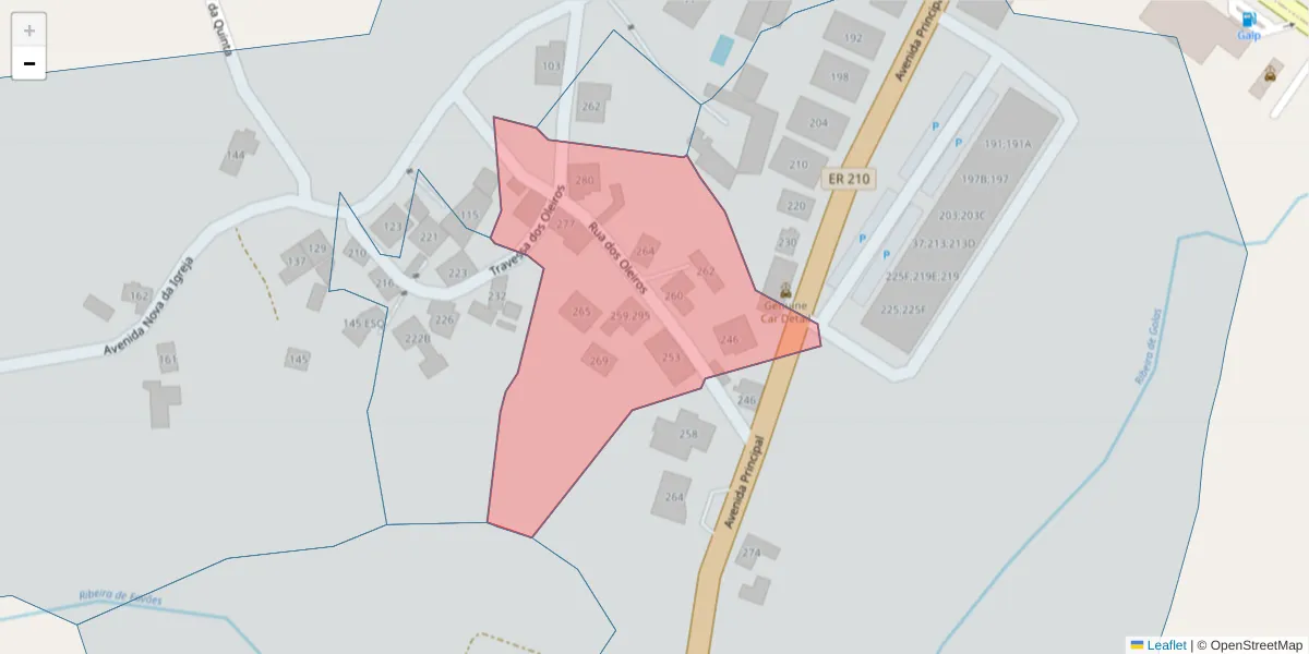 Mapa detalhado do código postal 4625-090 com limites, códigos postais vizinhos e agências dos correios