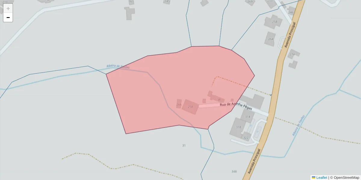 Mapa detalhado do código postal 4625-091 com limites, códigos postais vizinhos e agências dos correios