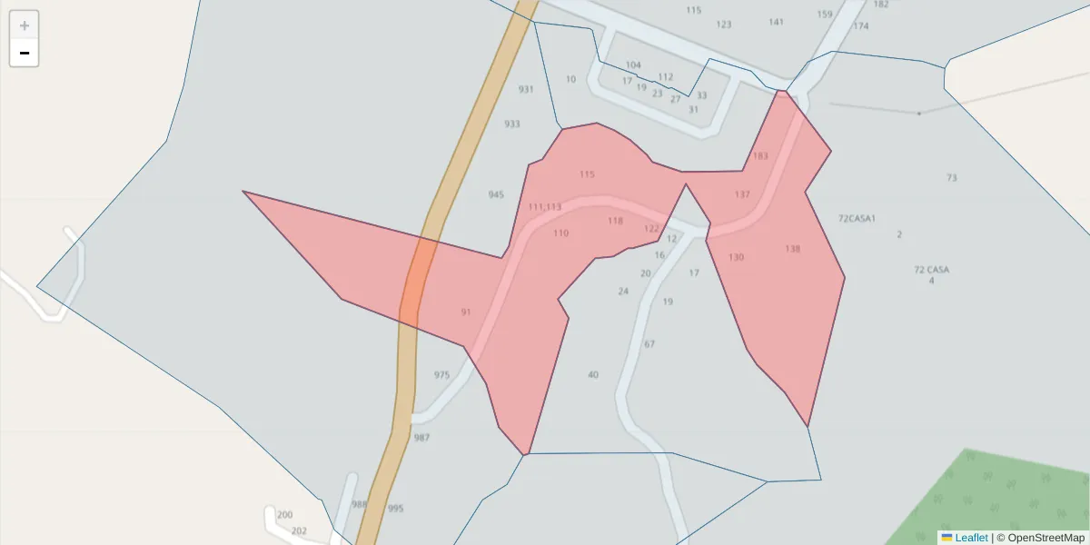 Mapa detalhado do código postal 4625-092 com limites, códigos postais vizinhos e agências dos correios