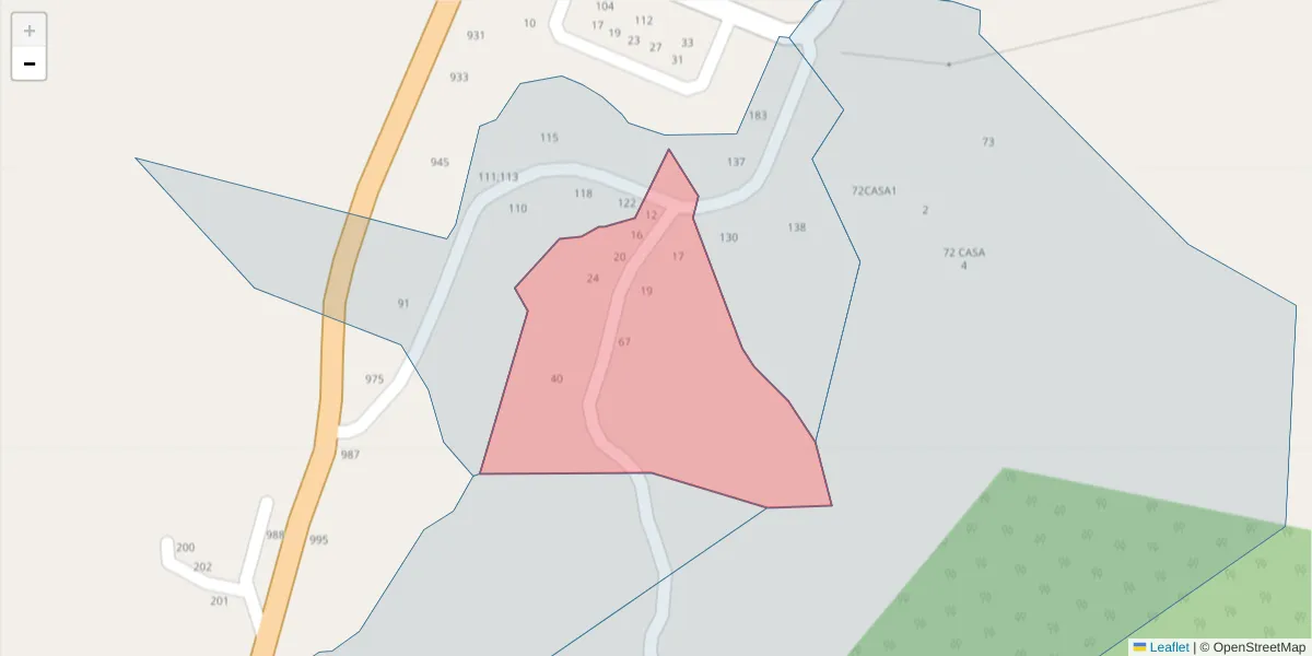 Mapa detalhado do código postal 4625-100 com limites, códigos postais vizinhos e agências dos correios