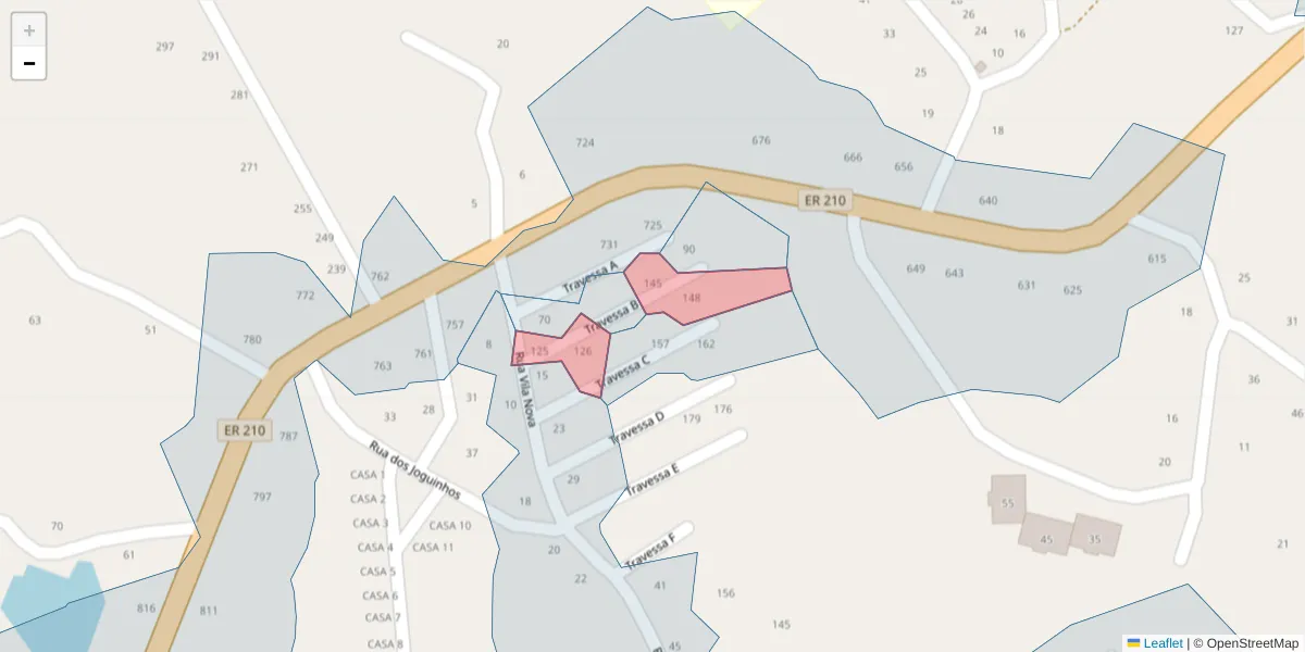 Mapa detalhado do código postal 4625-103 com limites, códigos postais vizinhos e agências dos correios
