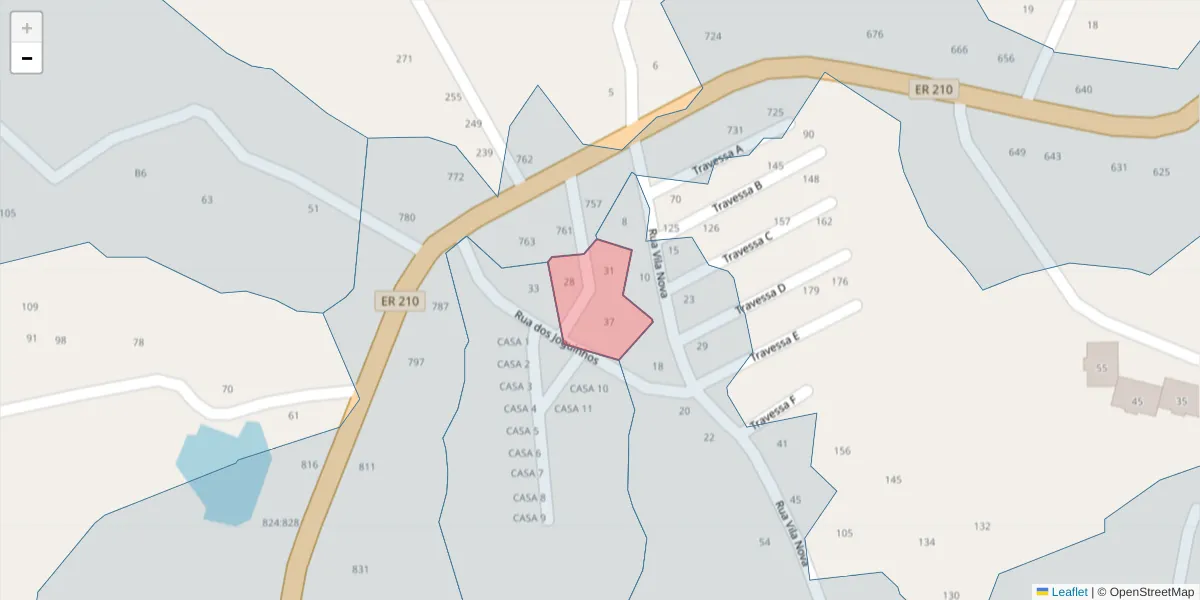 Mapa detalhado do código postal 4625-106 com limites, códigos postais vizinhos e agências dos correios