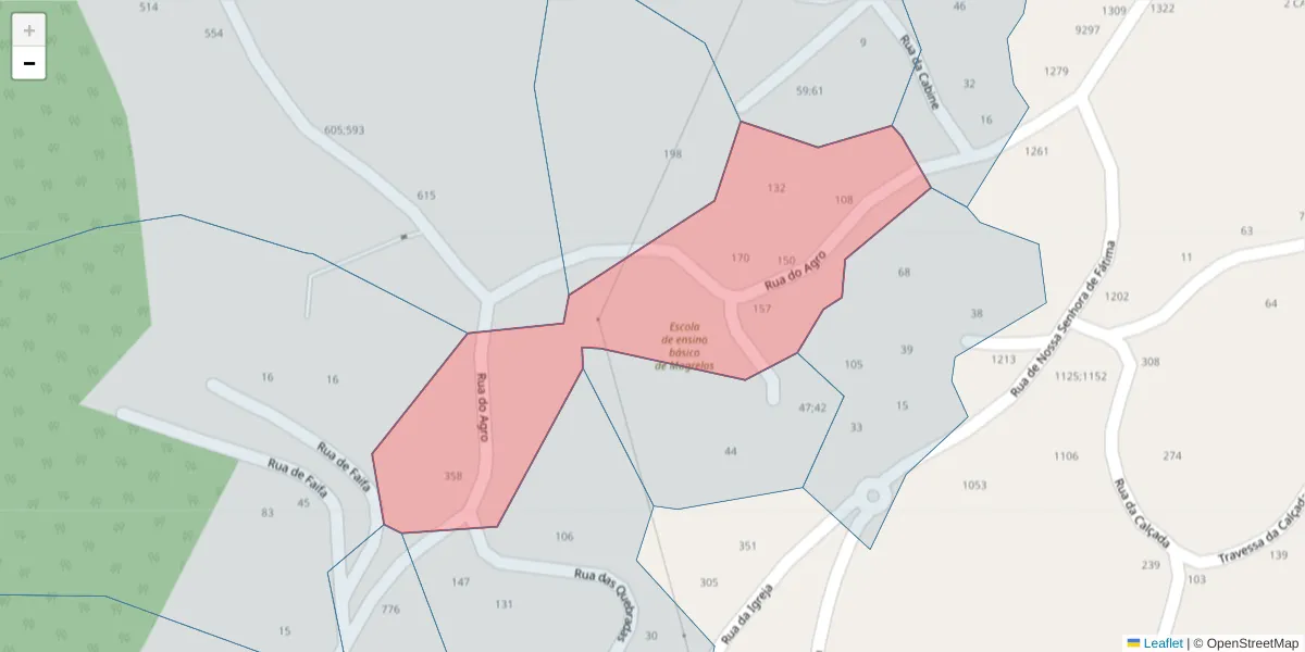 Mapa detalhado do código postal 4625-136 com limites, códigos postais vizinhos e agências dos correios