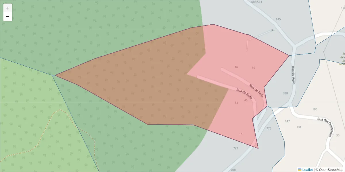 Mapa detalhado do código postal 4625-157 com limites, códigos postais vizinhos e agências dos correios