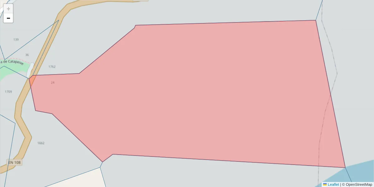 Mapa detalhado do código postal 4625-158 com limites, códigos postais vizinhos e agências dos correios