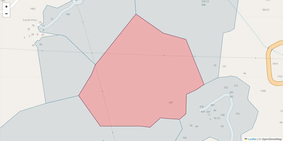 Mapa detalhado do código postal 4625-230 com limites, códigos postais vizinhos e agências dos correios