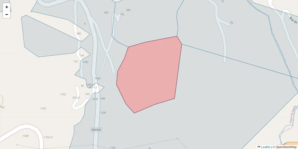 Mapa detalhado do código postal 4625-231 com limites, códigos postais vizinhos e agências dos correios
