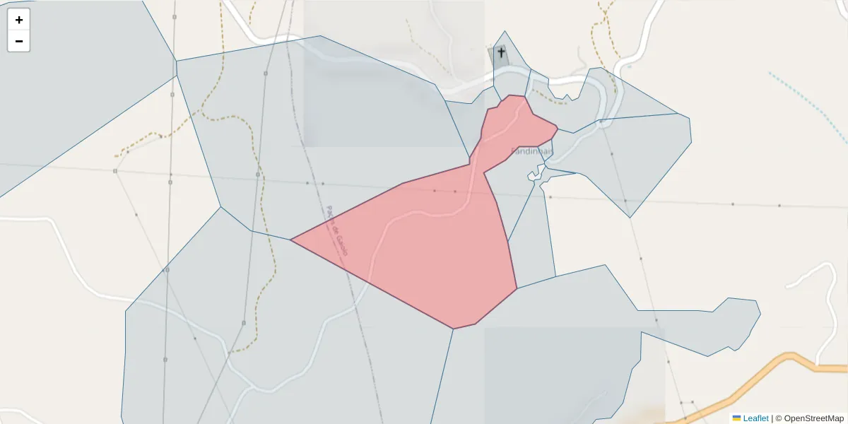 Mapa detalhado do código postal 4625-243 com limites, códigos postais vizinhos e agências dos correios