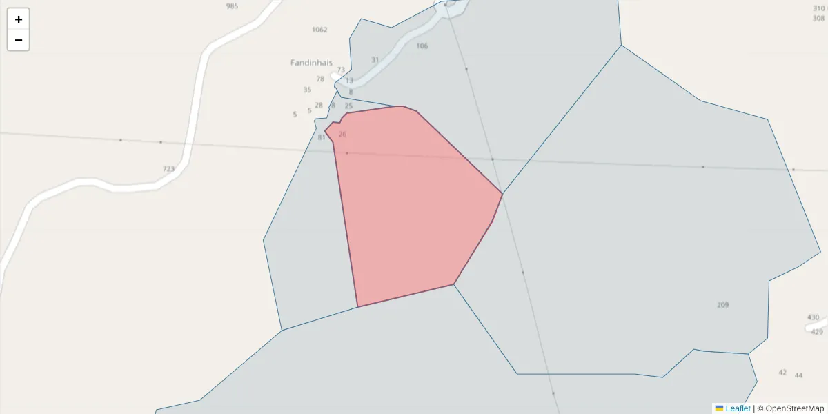 Mapa detalhado do código postal 4625-277 com limites, códigos postais vizinhos e agências dos correios