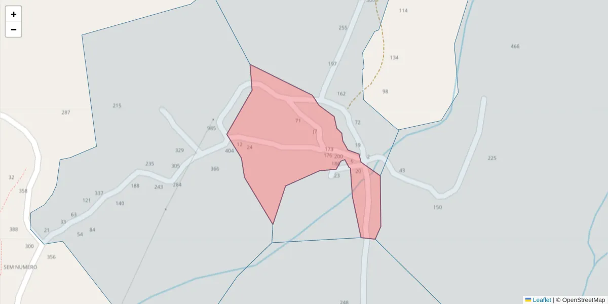 Mapa detalhado do código postal 4625-294 com limites, códigos postais vizinhos e agências dos correios