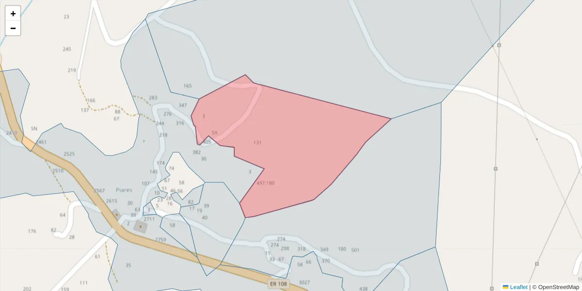Mapa detalhado do código postal 4625-295 com limites, códigos postais vizinhos e agências dos correios