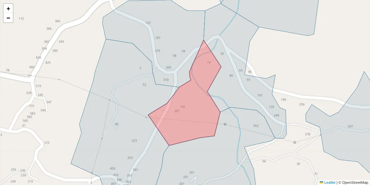 Mapa detalhado do código postal 4625-312 com limites, códigos postais vizinhos e agências dos correios