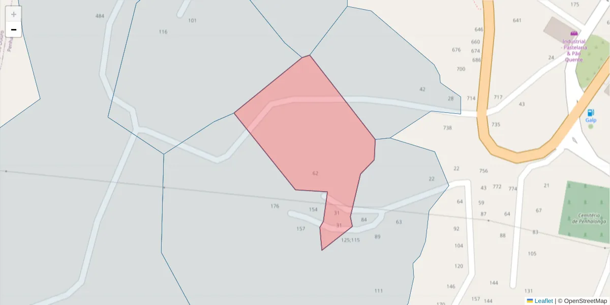 Mapa detalhado do código postal 4625-329 com limites, códigos postais vizinhos e agências dos correios