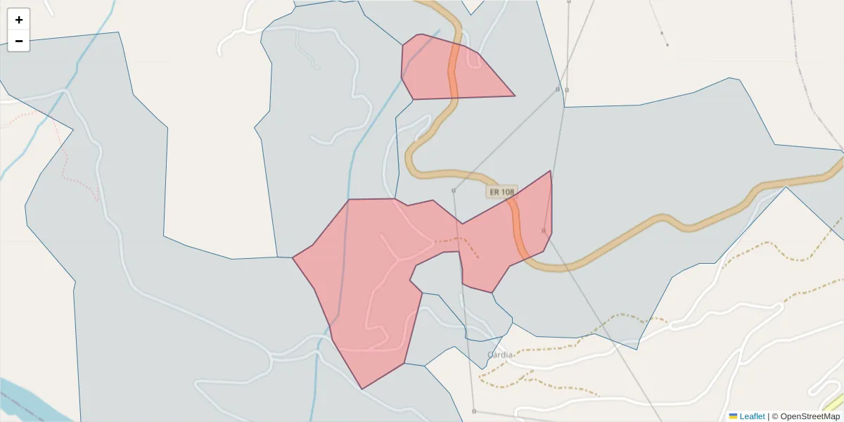 Mapa detalhado do código postal 4625-333 com limites, códigos postais vizinhos e agências dos correios