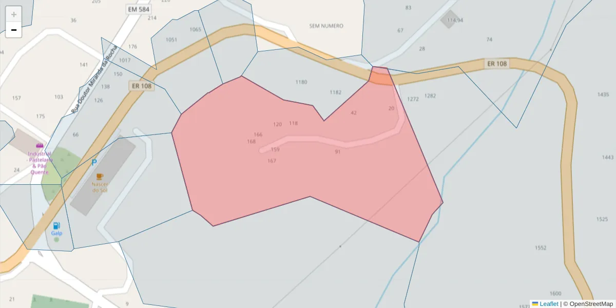 Mapa detalhado do código postal 4625-339 com limites, códigos postais vizinhos e agências dos correios