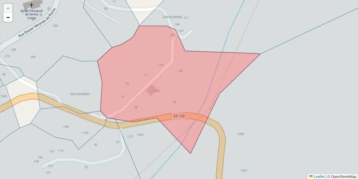 Mapa detalhado do código postal 4625-340 com limites, códigos postais vizinhos e agências dos correios