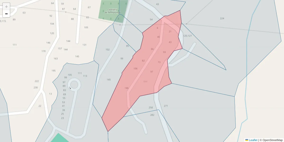 Mapa detalhado do código postal 4625-349 com limites, códigos postais vizinhos e agências dos correios