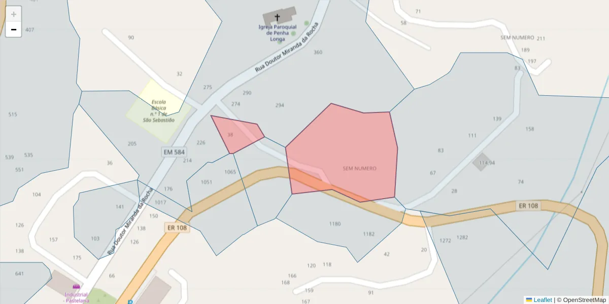 Mapa detalhado do código postal 4625-353 com limites, códigos postais vizinhos e agências dos correios