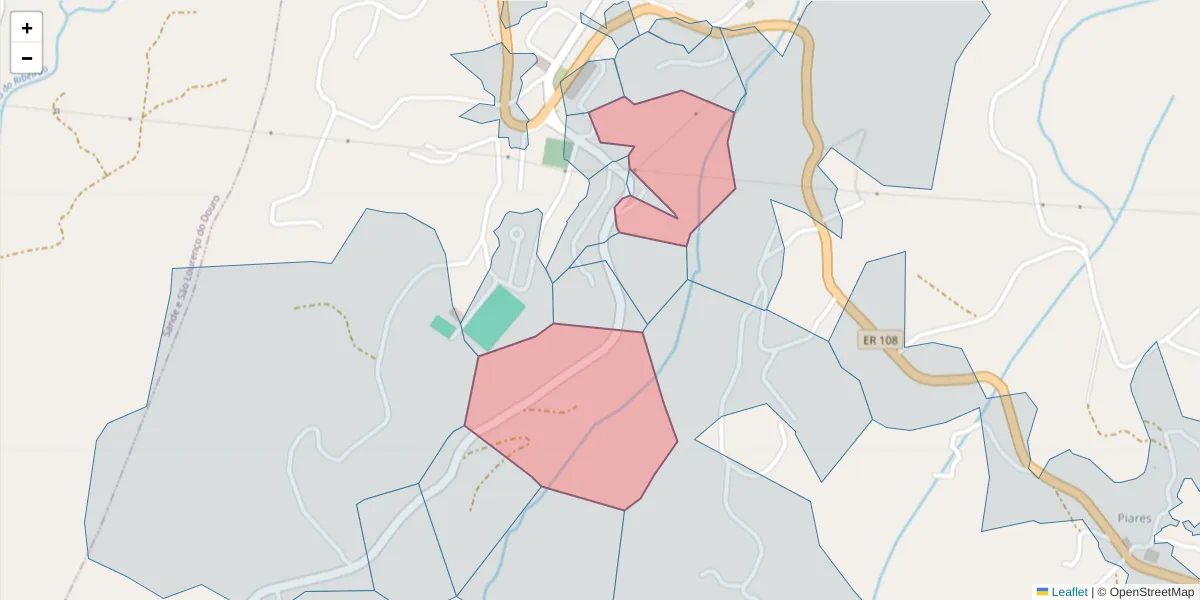 Mapa detalhado do código postal 4625-365 com limites, códigos postais vizinhos e agências dos correios