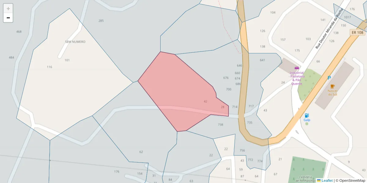 Mapa detalhado do código postal 4625-366 com limites, códigos postais vizinhos e agências dos correios