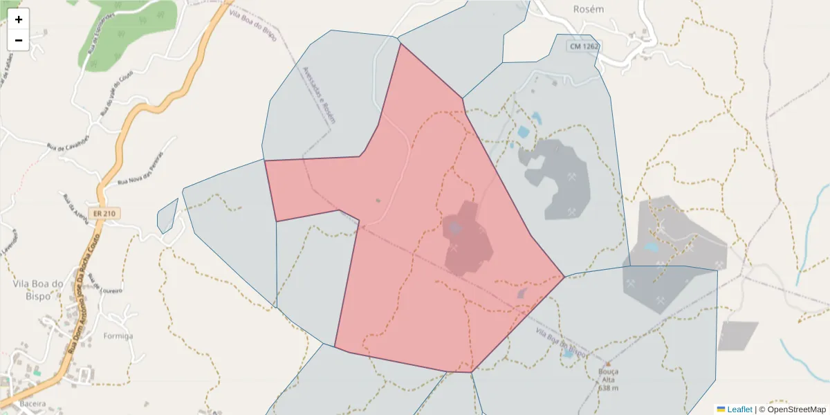 Mapa detalhado do código postal 4625-386 com limites, códigos postais vizinhos e agências dos correios