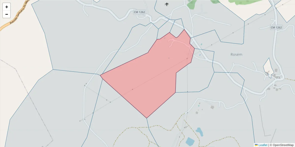 Mapa detalhado do código postal 4625-400 com limites, códigos postais vizinhos e agências dos correios