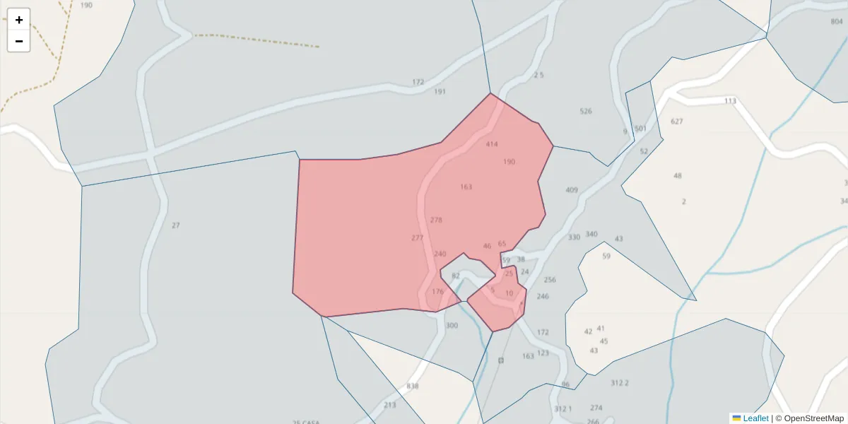 Mapa detalhado do código postal 4625-424 com limites, códigos postais vizinhos e agências dos correios
