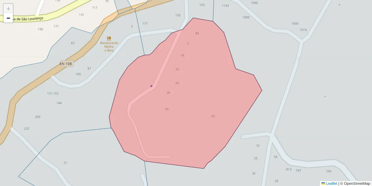Mapa detalhado do código postal 4625-457 com limites, códigos postais vizinhos e agências dos correios