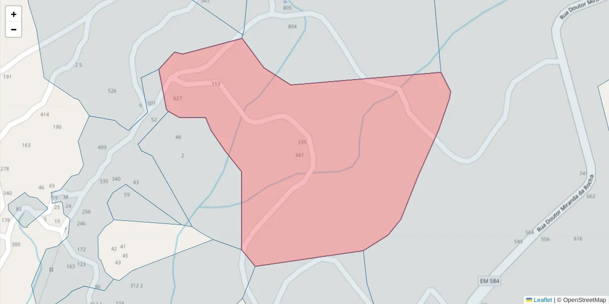 Mapa detalhado do código postal 4625-471 com limites, códigos postais vizinhos e agências dos correios