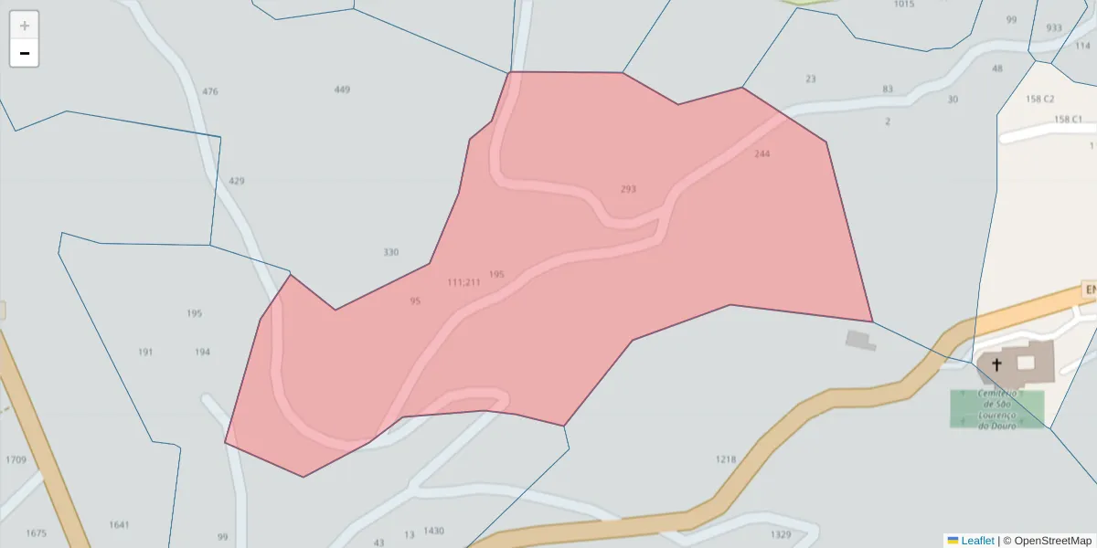 Mapa detalhado do código postal 4625-516 com limites, códigos postais vizinhos e agências dos correios