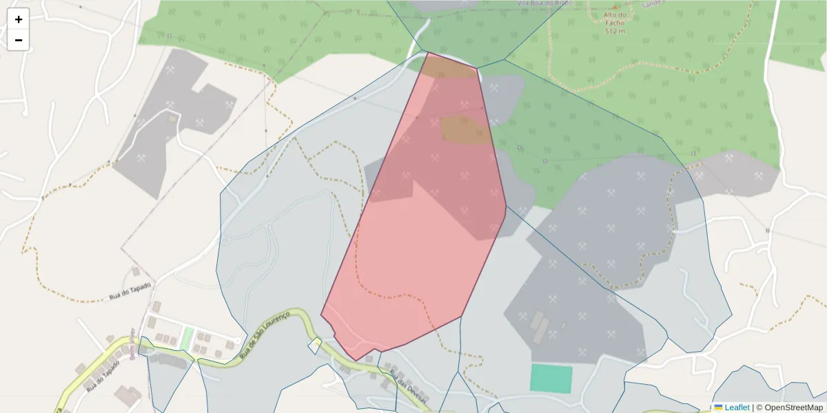 Mapa detalhado do código postal 4625-528 com limites, códigos postais vizinhos e agências dos correios