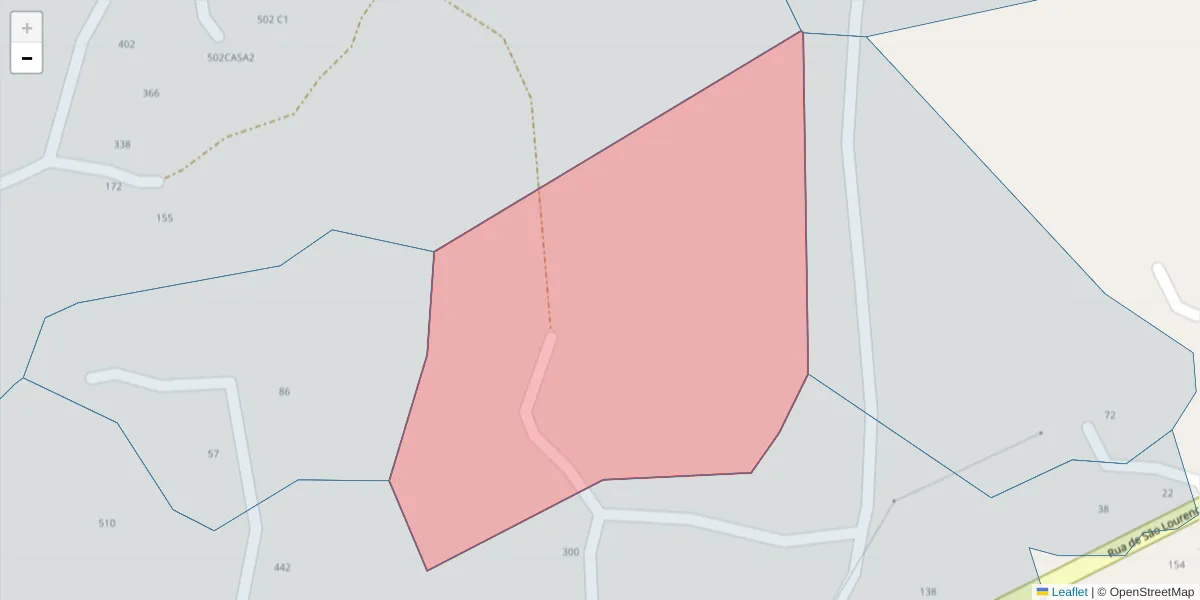 Mapa detalhado do código postal 4625-538 com limites, códigos postais vizinhos e agências dos correios