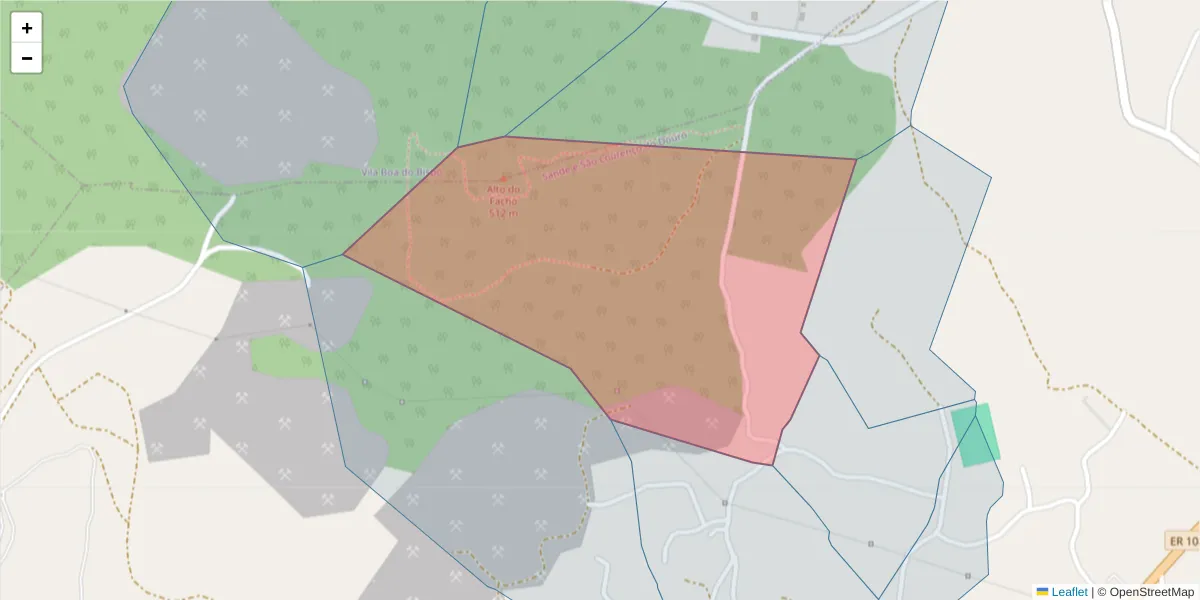 Mapa detalhado do código postal 4625-563 com limites, códigos postais vizinhos e agências dos correios