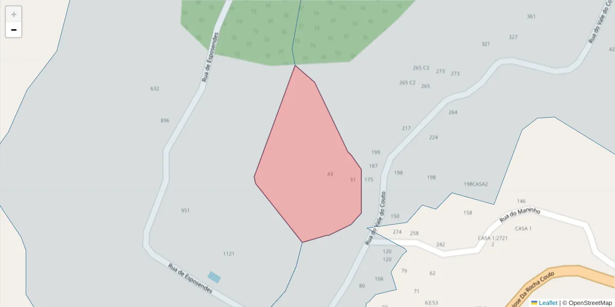Mapa detalhado do código postal 4625-578 com limites, códigos postais vizinhos e agências dos correios