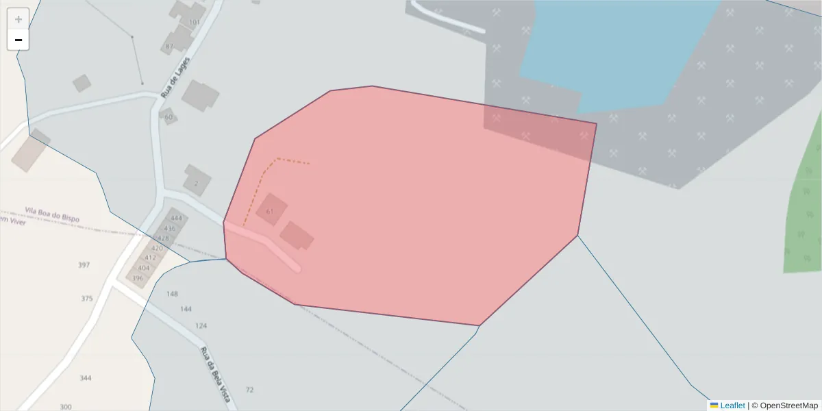 Mapa detalhado do código postal 4625-607 com limites, códigos postais vizinhos e agências dos correios